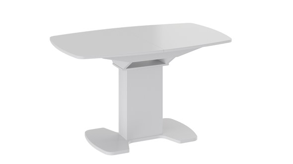 Кухонный стол раскладной Портофино (СМ(ТД)-105.02.11(1)), цвет Белый глянец/Стекло белое в Туле - изображение