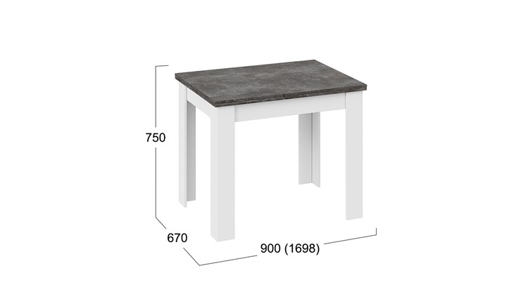 Кухонный раскладной стол Промо тип 3 (Белый/Ателье темный) в Туле - изображение 4