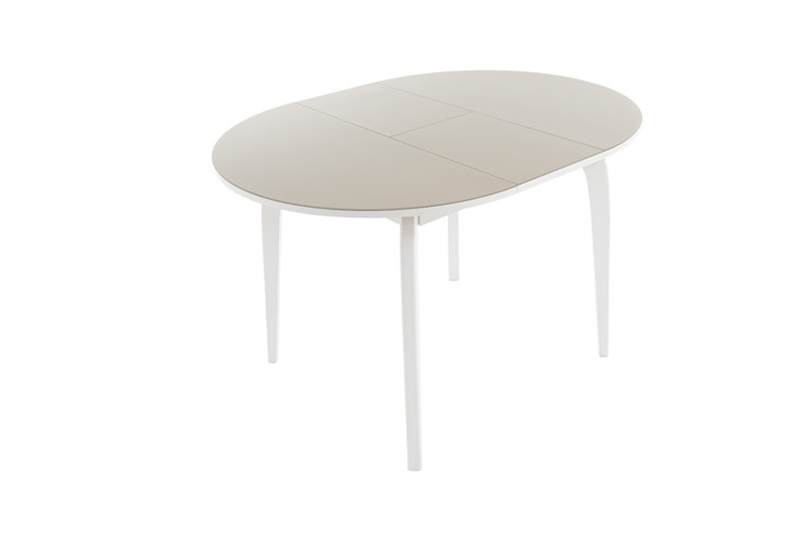 Обеденный раздвижной стол Ривьера исп. круг хром №5 (стекло белое/черный) в Туле - изображение 2