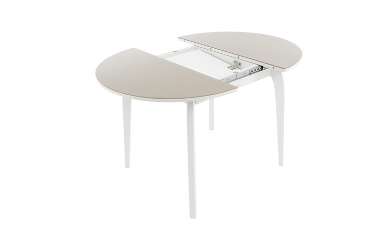 Обеденный раздвижной стол Ривьера исп. круг хром №5 (стекло белое/черный) в Туле - изображение 7