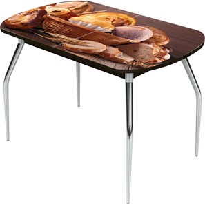 Кухонный раскладной стол Ривьера исп.1 ноги метал. крашеные №24 Фотопечать (Хлеб №3 в Туле
