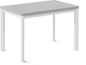 Кухонный стол раздвижной Токио-1L (ноги металлические белые, светлый цемент) в Туле