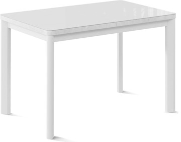 Кухонный раздвижной стол Токио-2G (ноги металлические белые, cтекло cristal/белый цемент) в Туле