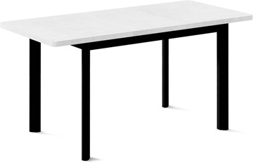 Кухонный раздвижной стол Токио-2L (ноги металлические черные, белый цемент) в Туле - предосмотр 1
