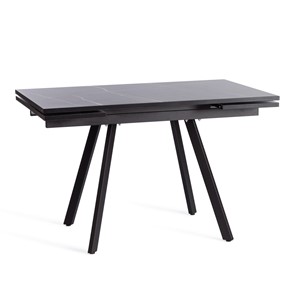 Кухонный стол раздвижной VIGO ЛДСП/HPL/металл,120x80x30х30х75 см, Мрамор чёрный/чёрный арт.19730 в Туле