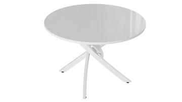 Кухонный стол Diamond тип 2 (Белый муар/Белый глянец) в Туле - предосмотр
