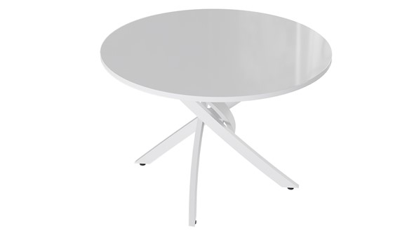 Кухонный стол Diamond тип 2 (Белый муар/Белый глянец) в Туле - изображение