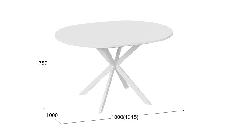 Стол обеденный раздвижной Мэдисон Тип 1 (Белый муар, Белый) в Туле - изображение 4