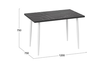 Обеденный стол Невада ДП1-02-08 (Черный мрамор/Белый) в Туле - предосмотр 3