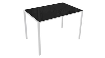 Обеденный стол Торрес тип 1 (Белый муар/Черный глянец) в Туле