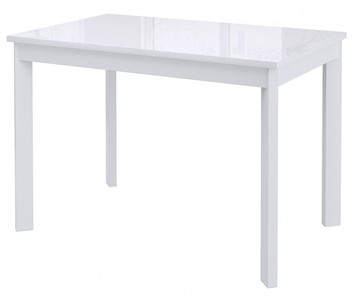Обеденный раздвижной стол Dikline Ls110, стекло белое/ножки белые в Туле