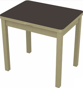 Обеденный раздвижной стол Бари дерево №8 (стекло коричневое/дуб выбеленный) в Туле