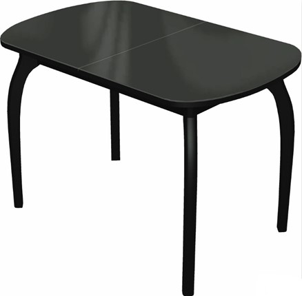 Кухонный раскладной стол Ривьера исп.1 дерево №1 (стекло черное/черный) в Туле - изображение
