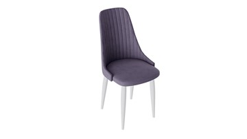 Обеденный стул Франк (конус) исп2 (Белый матовый/Микровелюр Фиолетовый) в Туле