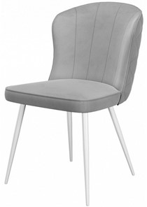 Мягкий стул 209, микровелюр B22 grey, ножки белые в Туле