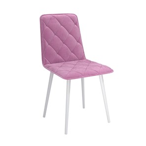 Обеденный стул Антика, велюр тенерифе розовый/Цвет металл белый в Туле