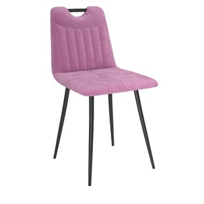 Обеденный стул Брандо, велюр тенерифе розовый/Цвет металл черный в Туле