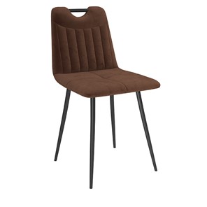 Обеденный стул Брандо, велюр тенерифе шоколад/Цвет металл черный в Туле
