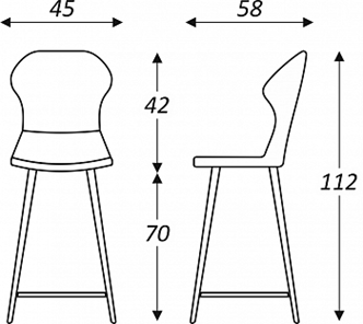 Обеденный стул Марио барный(Аквамарин Т179/ноги черные) в Туле - предосмотр 5