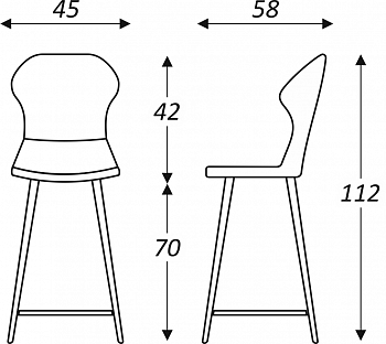 Обеденный стул Марио барный(Аквамарин Т179/ноги черные) в Туле - изображение 5