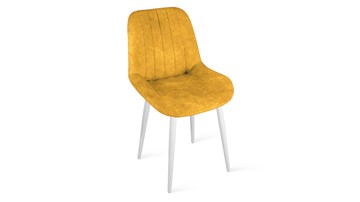 Обеденный стул Марвел Исп. 2 К1С (Белый матовый/Микровелюр Wellmart Yellow) в Туле