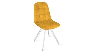 Кухонный стул Райс К4 (Белый матовый/Микровелюр Wellmart Yellow) в Туле