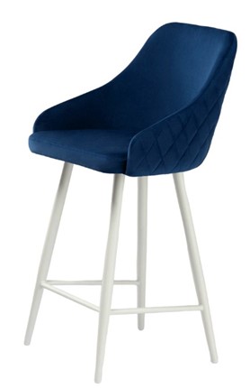 Мягкий стул Сальса Полубарная, Велюр CATALANA 16 (синий) / Белый муар в Туле - изображение