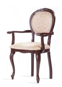 Обеденный стул Барокко с резьбой и подлокотниками (нестандартная покраска) в Туле