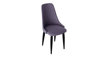 Обеденный стул Франк (конус) исп2 (Черный матовый/Микровелюр Фиолетовый) в Туле