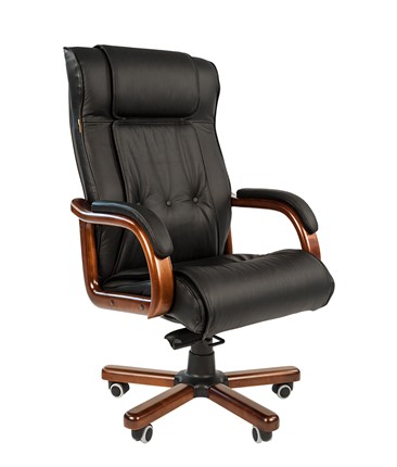 Кресло CHAIRMAN 653 кожа черная в Туле - изображение