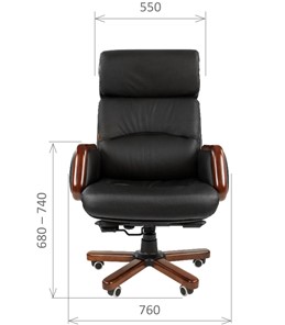 Кресло компьютерное CHAIRMAN 417 кожа черная в Туле - предосмотр 1
