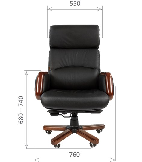 Кресло компьютерное CHAIRMAN 417 кожа черная в Туле - изображение 1