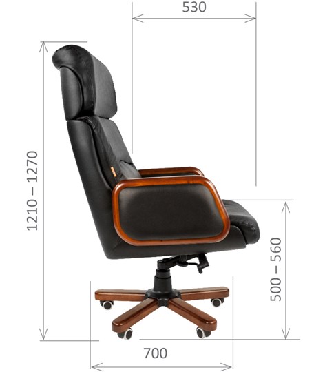 Кресло компьютерное CHAIRMAN 417 кожа черная в Туле - изображение 2