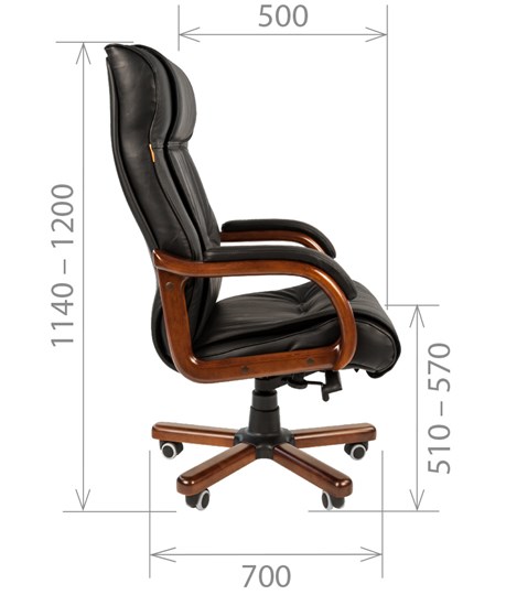 Кресло CHAIRMAN 653 кожа черная в Туле - изображение 2