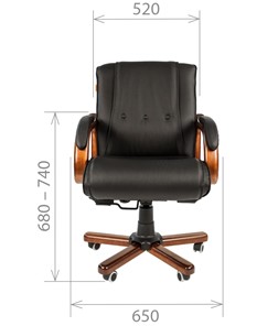 Офисное кресло CHAIRMAN 653M кожа черная в Туле - предосмотр 1