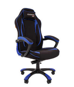 Кресло игровое CHAIRMAN GAME 28 Полиэстер комбинированная ткань синий/черный в Туле