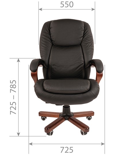 Кресло CHAIRMAN 408 кожа черная в Туле - изображение 1