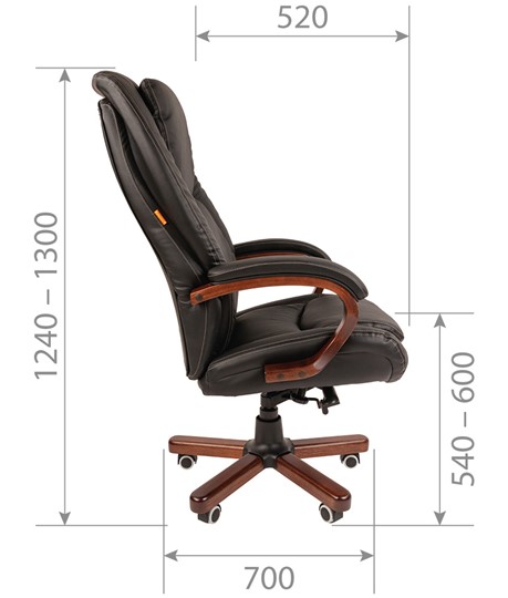 Кресло CHAIRMAN 408 кожа черная в Туле - изображение 2