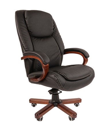 Кресло CHAIRMAN 408 кожа черная в Туле - изображение