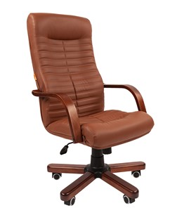 Кресло CHAIRMAN 480 WD, экокожа, цвет коричневый в Туле