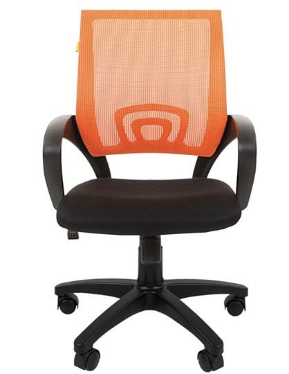 Кресло компьютерное CHAIRMAN 696 black Сетчатый акрил DW66 оранжевый в Туле - изображение 4
