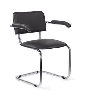Офисный стул для посетителей Sylwia chrome arm P60, кож/зам V в Туле