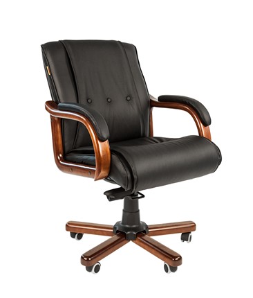 Офисное кресло CHAIRMAN 653M кожа черная в Туле - изображение