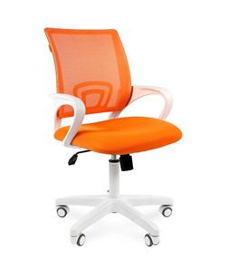 Кресло компьютерное CHAIRMAN 696 white, ткань, цвет оранжевый в Туле