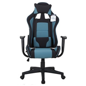 Компьютерное кресло Brabix GT Racer GM-100 (две подушки, ткань, черное/голубое) 531818 в Туле
