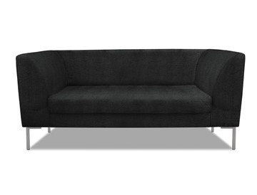 Мягкий офисный диван Сиеста 2-местный, ткань Сахара / черная С49 в Туле