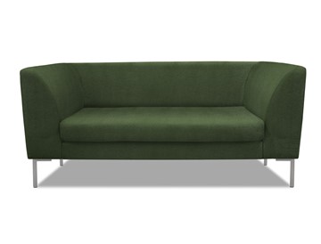 Мягкий офисный диван Сиеста 2-местный, ткань Сахара / зеленая С39 в Туле