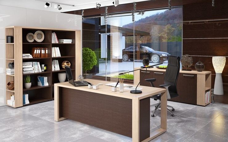 Кабинет руководителя ALTO с высоким шкафом для одежды, низким для документов и журнальным столиком в Туле - изображение 3