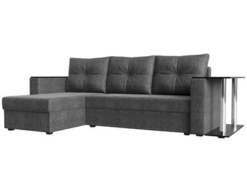 Угловой диван с оттоманкой Атланта Лайт, Серый (рогожка) в Туле