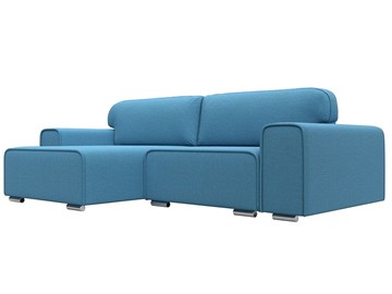 Угловой диван с оттоманкой Лига-029, Амур голубой (Рогожка) в Туле